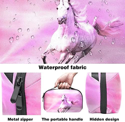 Bolsa de cosméticos rosa unicórnio para mulheres bolsa de moda fofa bolsa de maquiagem à prova d'água bolsa de higiene