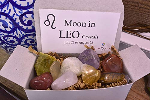 Lua em Leo Crystal Kit - Cristais lunares para abraçar seu fogo interior - cristais de zodíaco para auto -expressão
