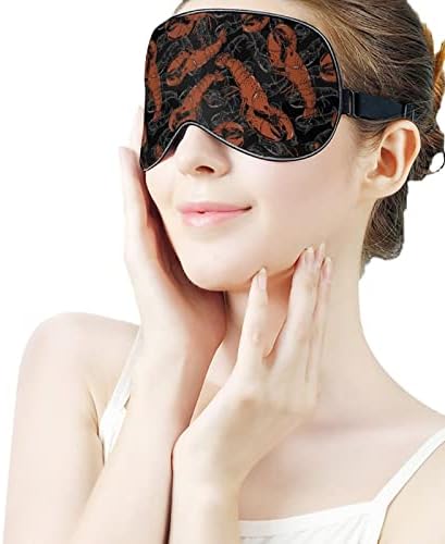 Lagosta vermelha Dormir a venda de cegos máscara fofa capa engraçada com alça ajustável para homens homens