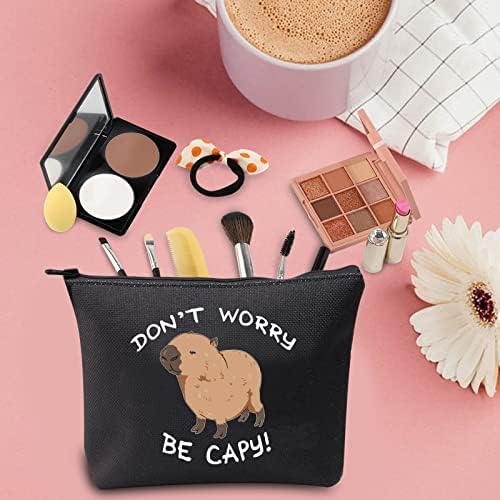 Tsotmo Capybaras Bolsa de maquiagem Animais Presente engraçado Não se preocupe seja