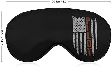 Máscara de dormir com bandeira americana piloto com tira de alça ajustável Blackout Blackout Blackold