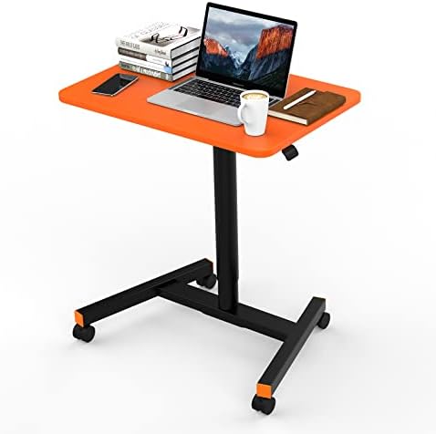 Laptop ajustável de 28 polegadas de altura Sit stand com rodas, laptop de laptop de lapto -rolamento