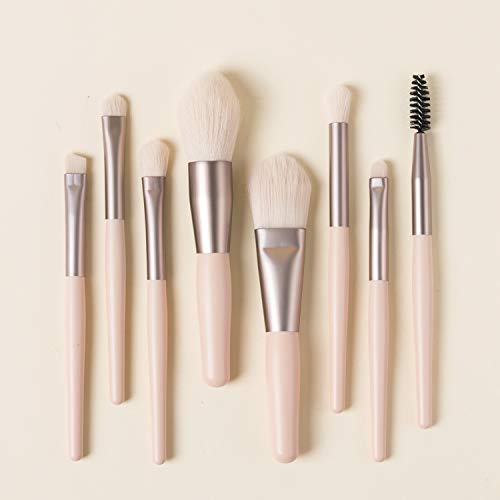 ToHervie Makeup Brushes com saco, kit de pincel de maquiagem de 8pcs de viagem, mini escovas cosméticas para