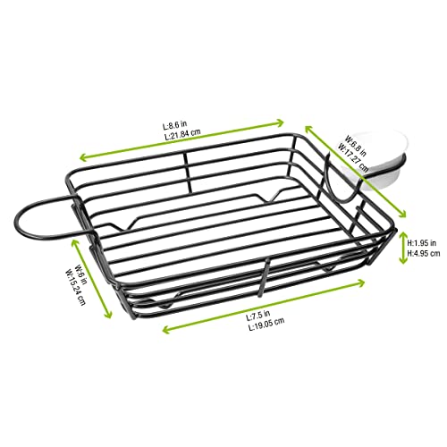 Packnwood 294Baskc26 - cesta de pão quadrado com suporte integrado de cesta de arame de metal - arame de metal