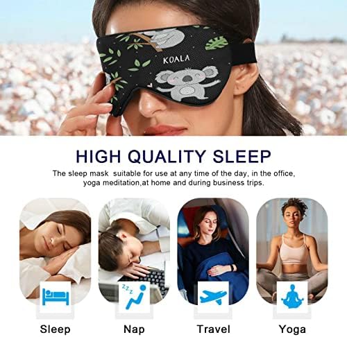 Xigua fofa coala para dormir máscara com alça ajustável, blecaute respirável Confortável máscara de olho para dormir