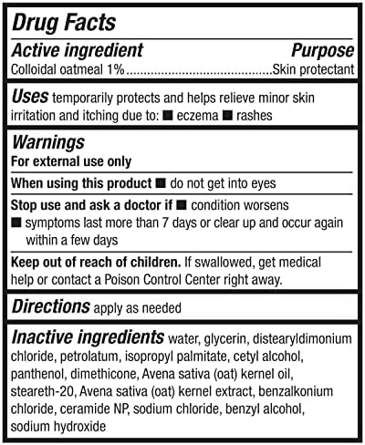 Basics Eczema Sonothing Creme hidratante com aveia coloidal, 7,3 onças, 1 pacote