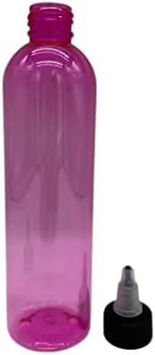 Garrafas de plástico Pink Cosmo de 8 oz -12 Pacote de garrafa vazia Recarregável - BPA Free - Óleos
