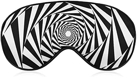 Espirais brancas de costas geométricas Swirlssleep máscaras capa de olho Blackout com linha de noite de cinta