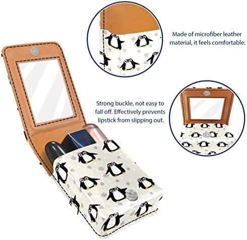 Caixa de batom de Oryuekan com espelho bolsa de maquiagem portátil fofa, bolsa cosmética, animal de desenho