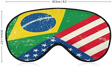 EUA Brasil America Flag da máscara de cegos da noite para dormir capa de olho de olho com gráfico engraçado
