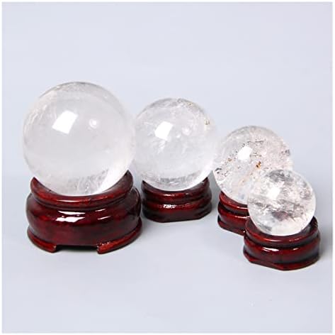Sphere de cristal branco clara e clara Bola de cura de pedra genuína Bola de cura de reiki decoração de casa