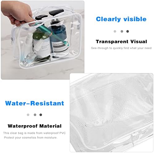 Saco de cosméticos transparentes EVDIAGD, 4 PCS Sacos de maquiagem cosméticos à prova d'água, sacos de armazenamento